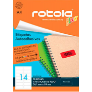 ETIQUETA ROTOLA FLUO A41/14 X10